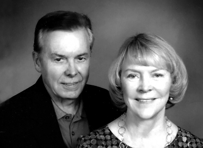 Gary and Christine Williams in black and white